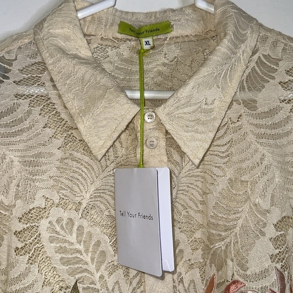 NWT revolve Tell Your Friends Long Sleeve Shirt in Amari embroidered - Picture 6 of 8